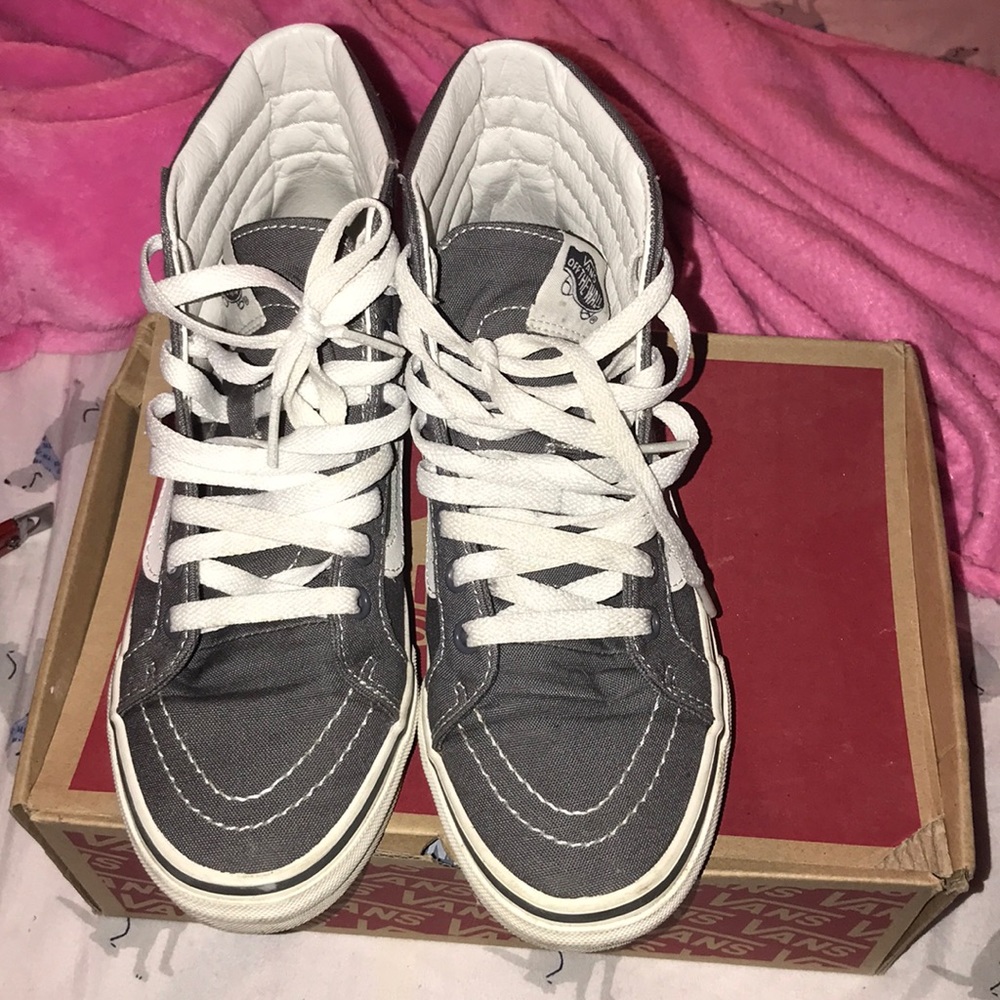 Grey high top vans